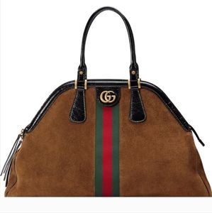 Authentic Large Gucci Rebelle Suede & Leather Bag